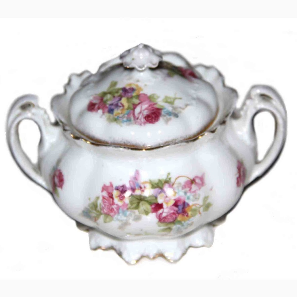 Vintage MZ Austria Porcelain Sugar Bowl